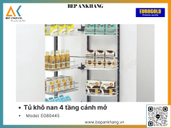 Tủ khô nan 4 tầng cánh mở Eurogold EG80445 - 450mm - Thép mạ crom